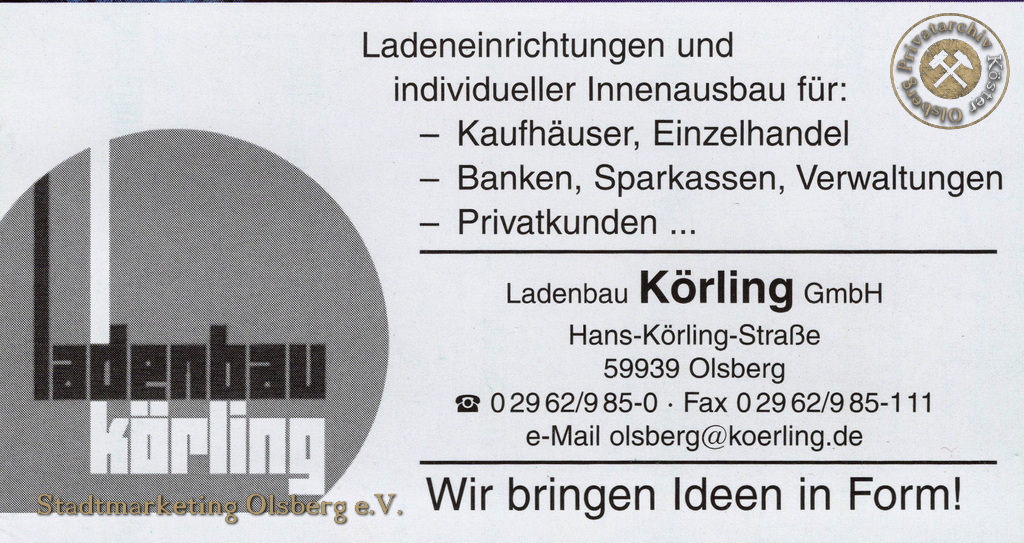Werbeanzeige "Ladenbau Körling GmbH"