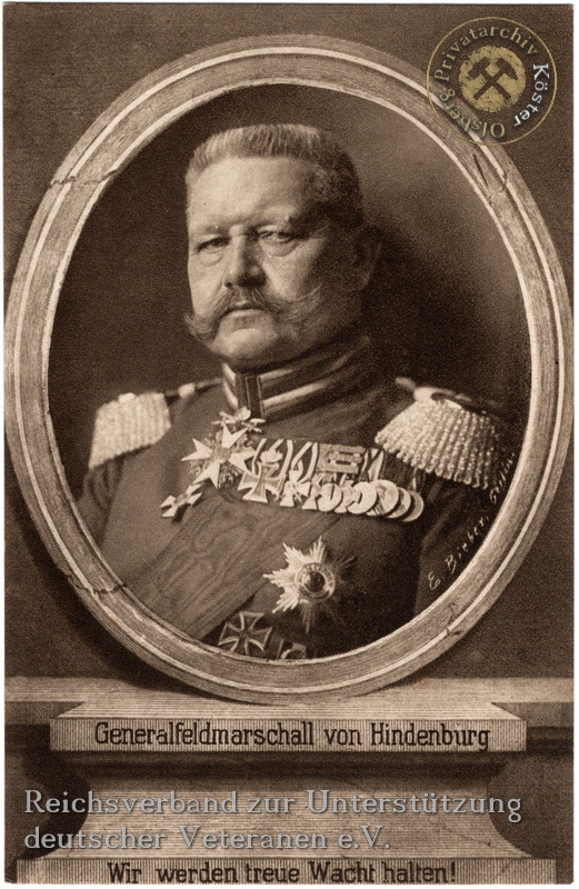 Wohlfahrtskarte "Generalfeldmarschall von Hindenburg"