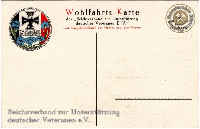 Wohlfahrtskarte "Generalfeldmarschall von der Goltz"
