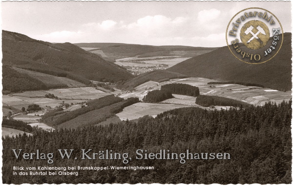 Ansichtskarte "Blick vom Kahlenberg bei Brunskappel"