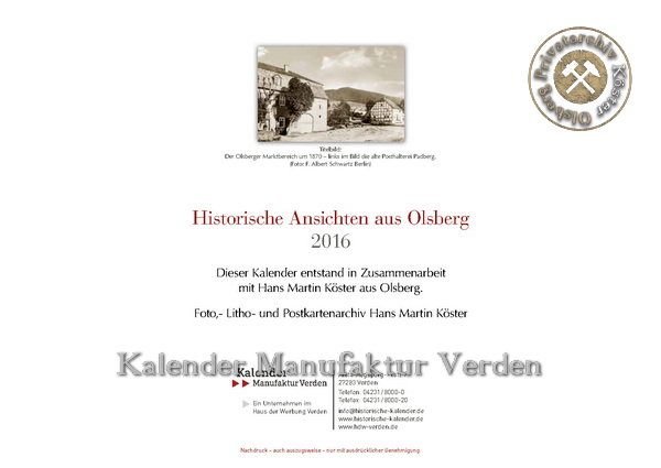 Kalender "Historische Ansichten aus Olsberg"